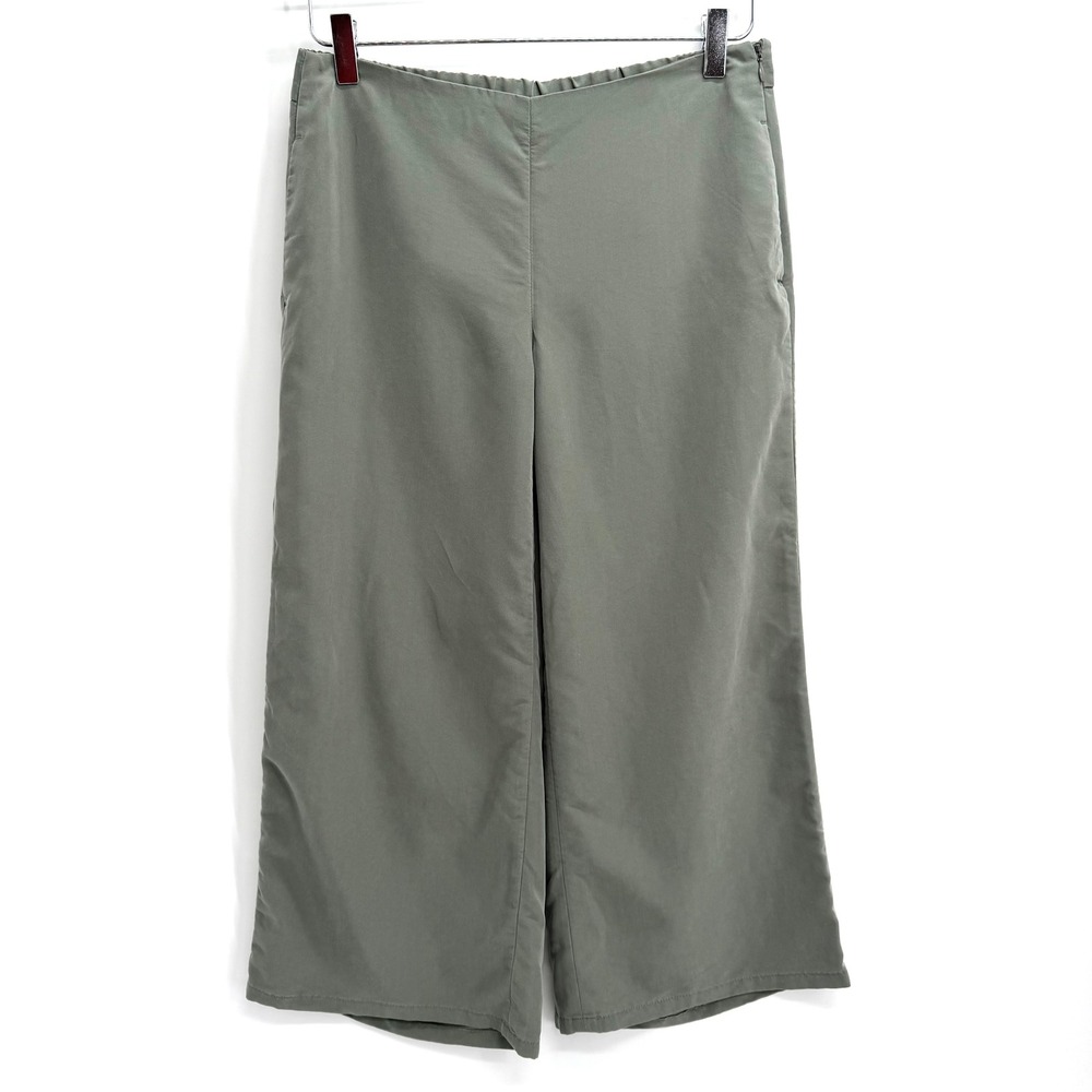 J. Jill Wide Leg Crop Culotte Pants Petite XS XSP Sage Green Modal Blend Earthy